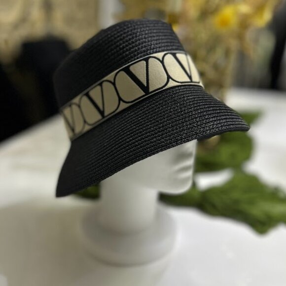 Women's Black Summer Hat With Wide Ribbon - Picture 2 of 5